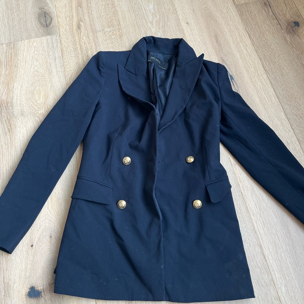 Zara basic collection blazer with gold buttons
